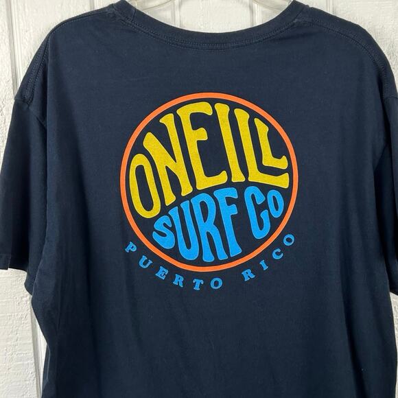 O’Neill Surf Co Men Graphic Surfer Skater T-shirt Retro Casual Navy Blue Size XL - Picture 4 of 4
